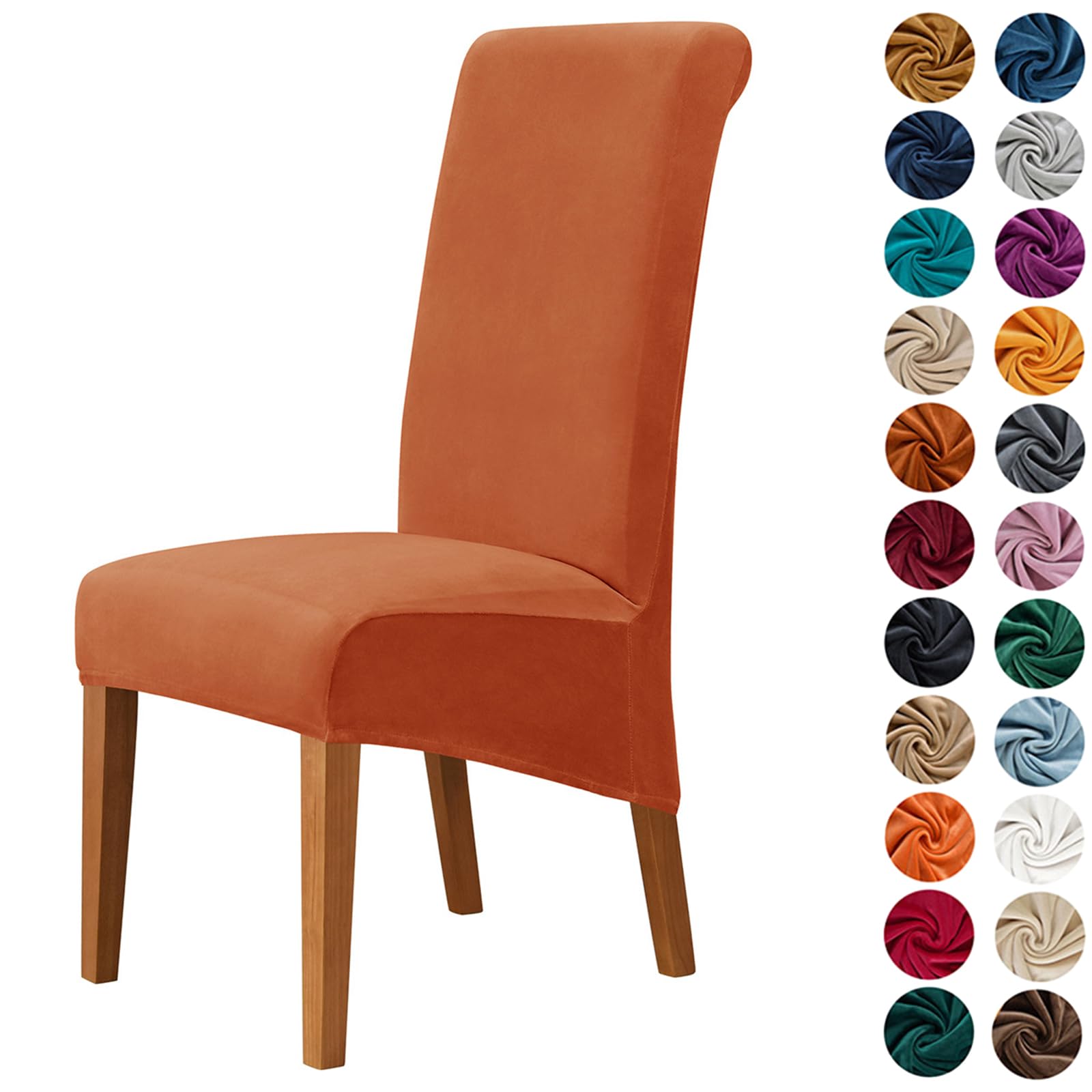 Housse de chaise velours extensible contre les taches lot de 4