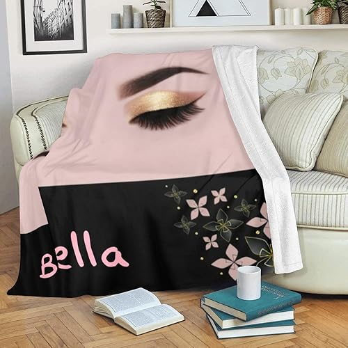 Miniatura 8 de Manta personalizada con diseño de corazón de la Torre Eiffel París, manta de forro polar suave con nombre para regalos, sofá cama (50 x 60 pulgadas)