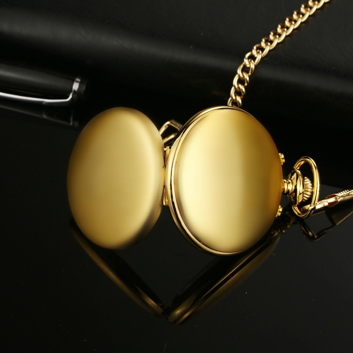 BOSHIYA Smooth Quartz Pocket Watches for Men Multifunctional Chronograph Classic Vintage Mens Womens Pocket Watch with Chain Christmas Graduation Birthday Gifts Fathers Day