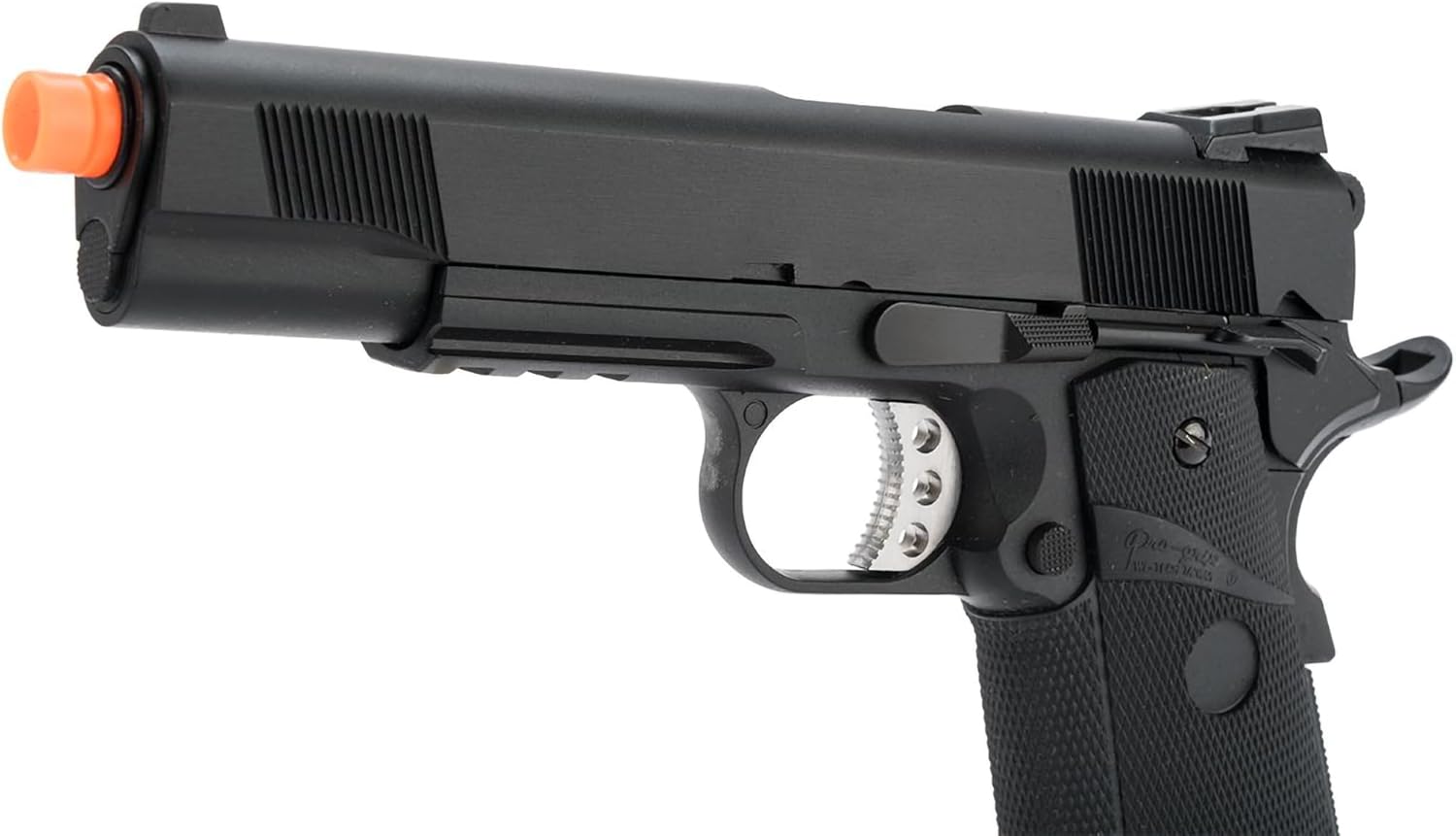 Evike Airsoft - WE-Tech Gen2 Heavy Weight Airsoft 1911 MEU GBB Airsoft Pistol (Color: Black w/Rail) - (PID: 30271)