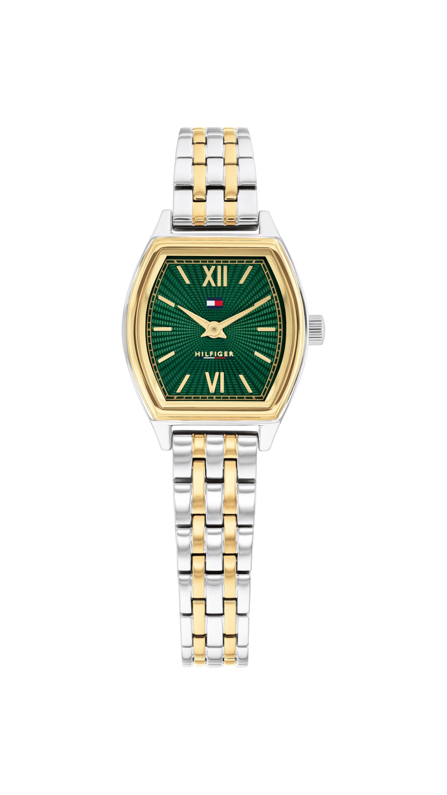 Tommy Hilfiger Women's Steel/Gold 30M Green Two Tone Dial Bracelet Watch - W95455 1782907