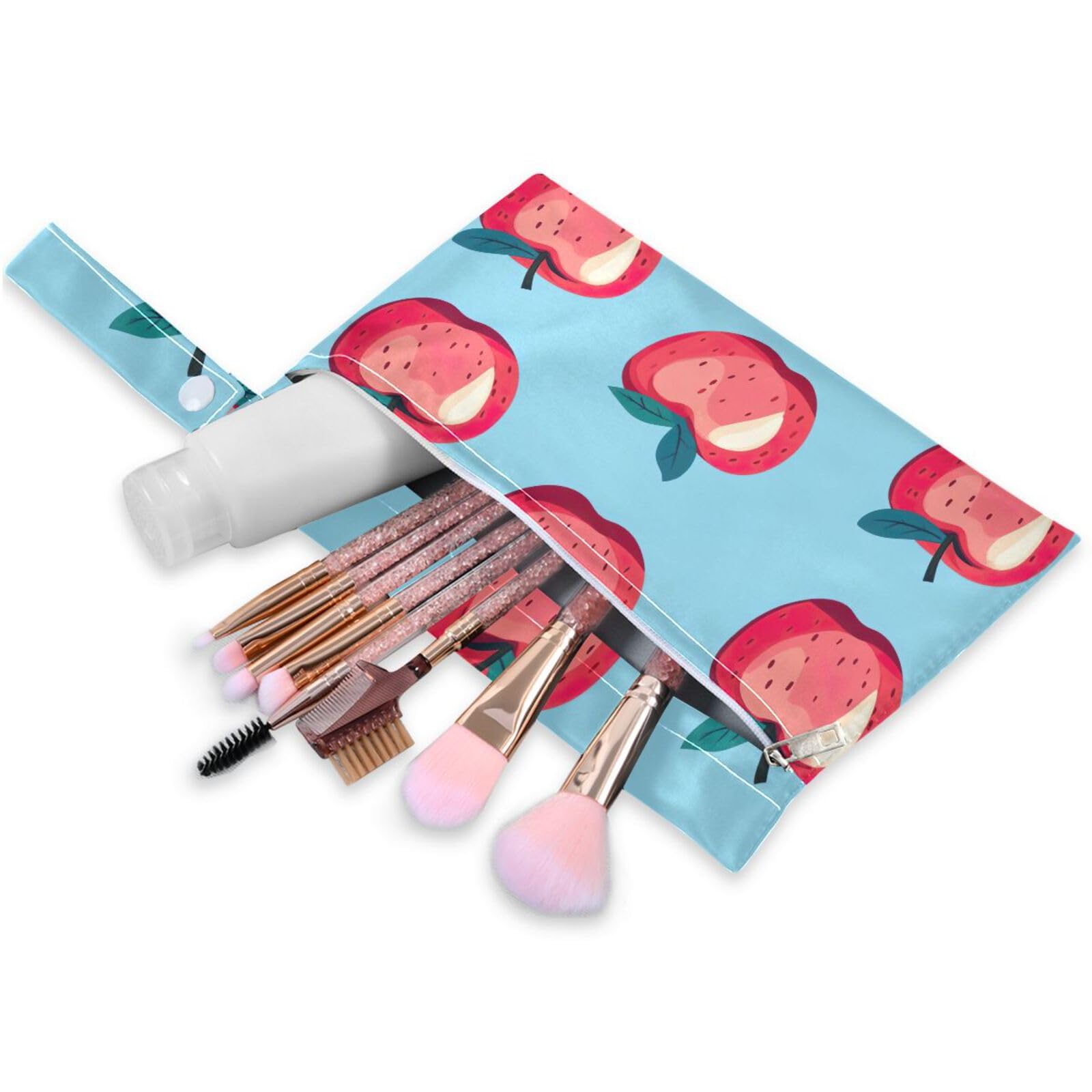 Coikll Wet Dry Bags for Cloth Diaper 2 Pack Waterproof Yoga Gym Bag for Swimsuit Wet Clothes Baby Items-?Vintage Apples (6)?