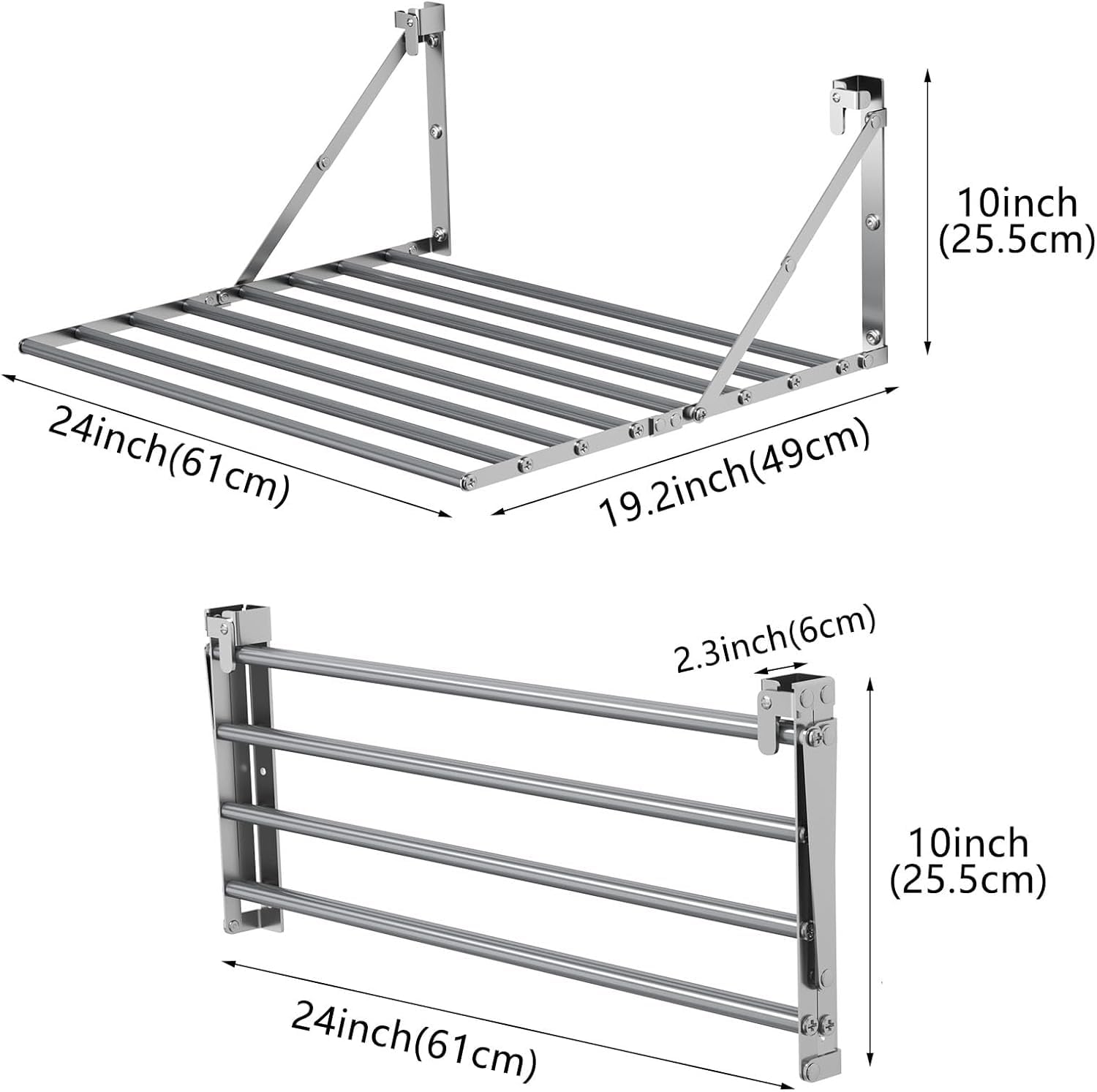 Innotic 2PCS Wäscheständer Wandmontage Klappbar, Wäschetrockner Wand
