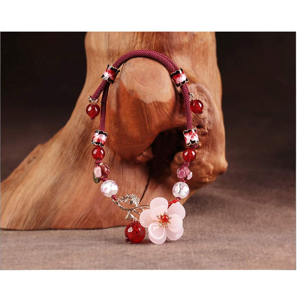 Cavigliere Cavigliere da Donna Gioielli squisiti ed Eleganti a Forma di Petalo Cavigliere in Vetro Vintage Cavigliere da Spiaggia estive Cavigliere da Donna