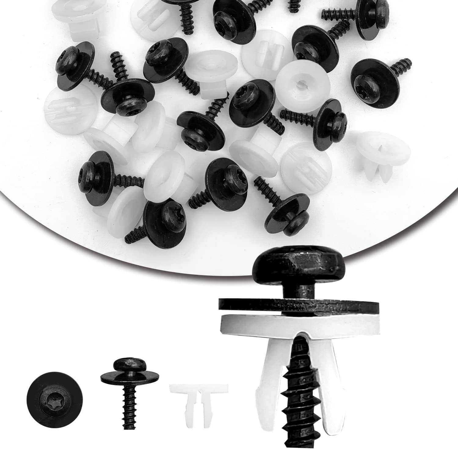 Rydowenna 20Pcs Engine Splash Shield Guard Undertray Cover Screws Bolt Nut Clip Kit Compatible with Ford Escape F-150 Edge Focus Fusion C-Max S-Max Transit Lincoln MKC W708591S424