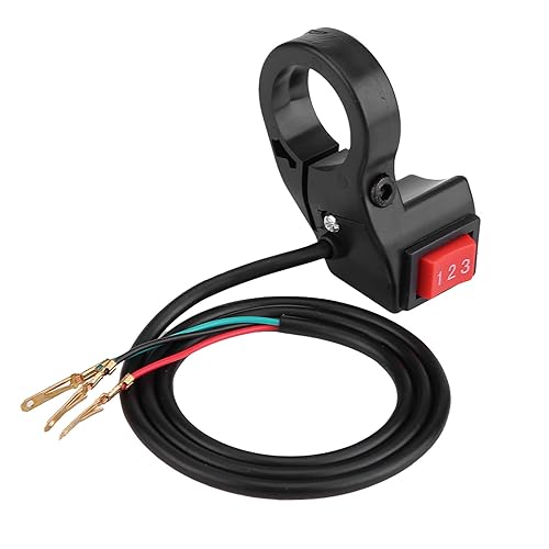 Fydun Interruptor eléctrico de manillar de motocicleta de 0.866 in, 78 pulgadas, 3 velocidades, kit universal de scooter de bicicleta eléctrica