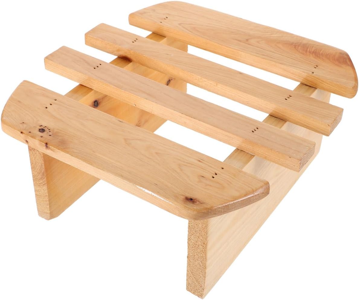 Wooden Foot Stool for Sauna 1-Piece Small Portable Footrest for Bath and Shower Multipurpose Stepping Stool for Home Use