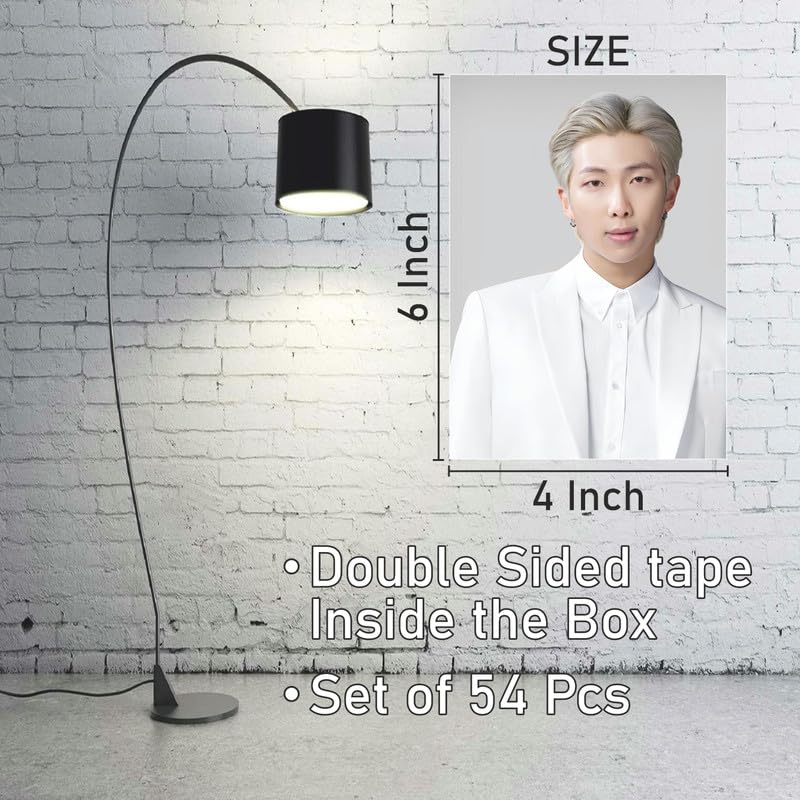 Image of POSTERONN BTS Lomo Photocards Pack of 54 Paper Photo Cards 3x4 Inch for Wall Decor Birthday Decoration Kpop Idol Picture Set for Bedroom Dorm Study Scrapbook Aesthetic Display Cards