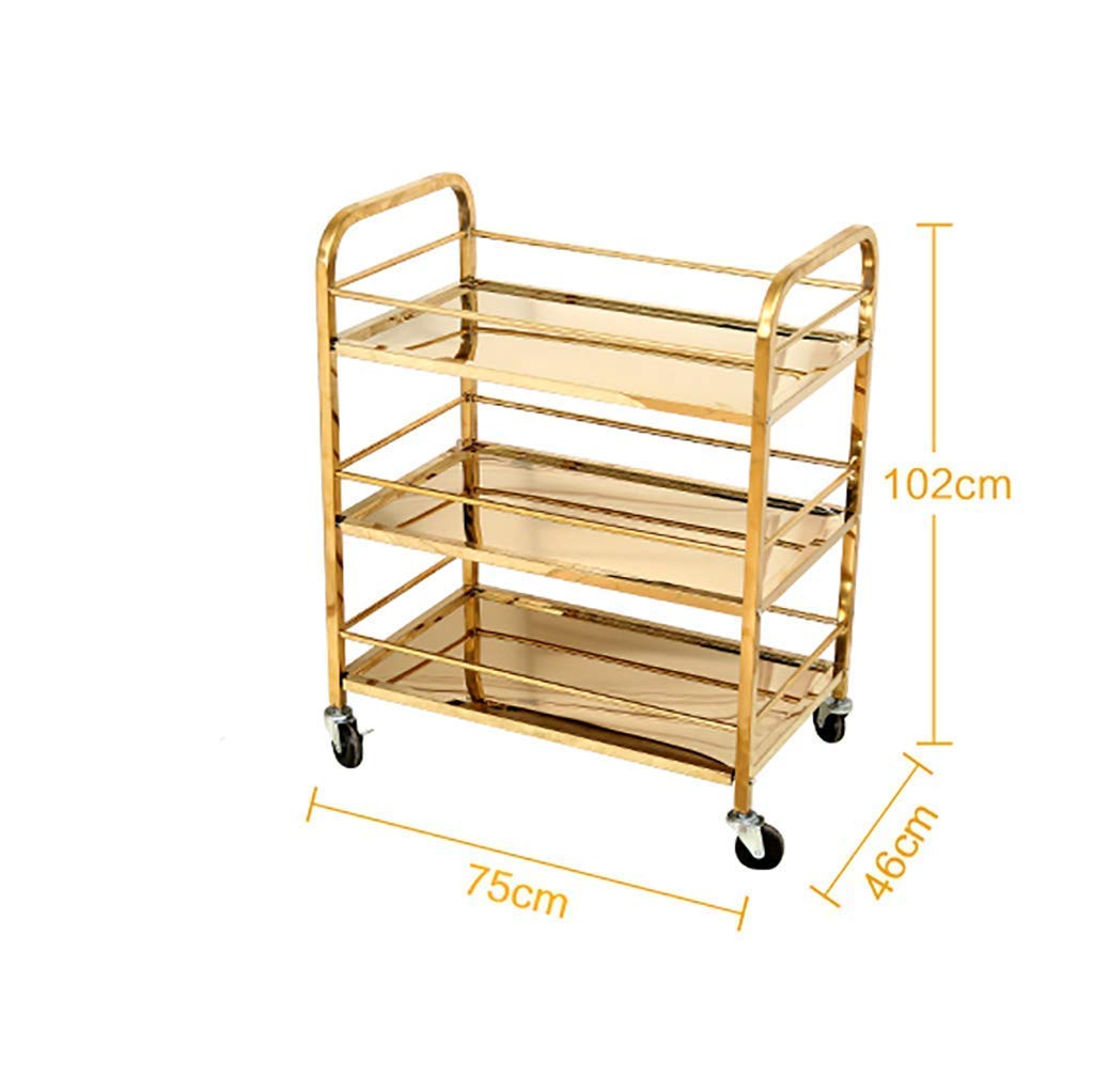 Carrito rodante de acero inoxidable de 3 niveles para hoteles y restaurantes | estante le Sto para postres, servicio de alimentos y eficiencia gastronómica