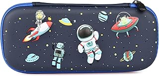 QUNUNOIRE-Astuccio con scomparti, organizer per la scuola, personalizzato, per ragazzo/ragazza, bambino/bambina Astronauta
