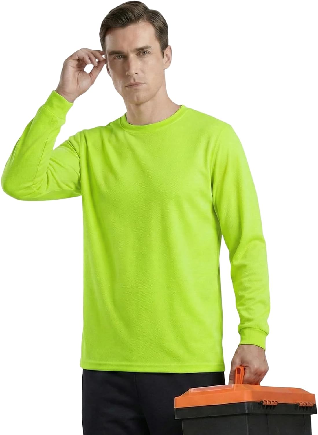 HYCOPROT Hi Vis Safety Shirts High Visibility Long Sleeve T Shirt Construction Work T-Shirts for Men Women, Meets ANSI/ISEA - Image 7