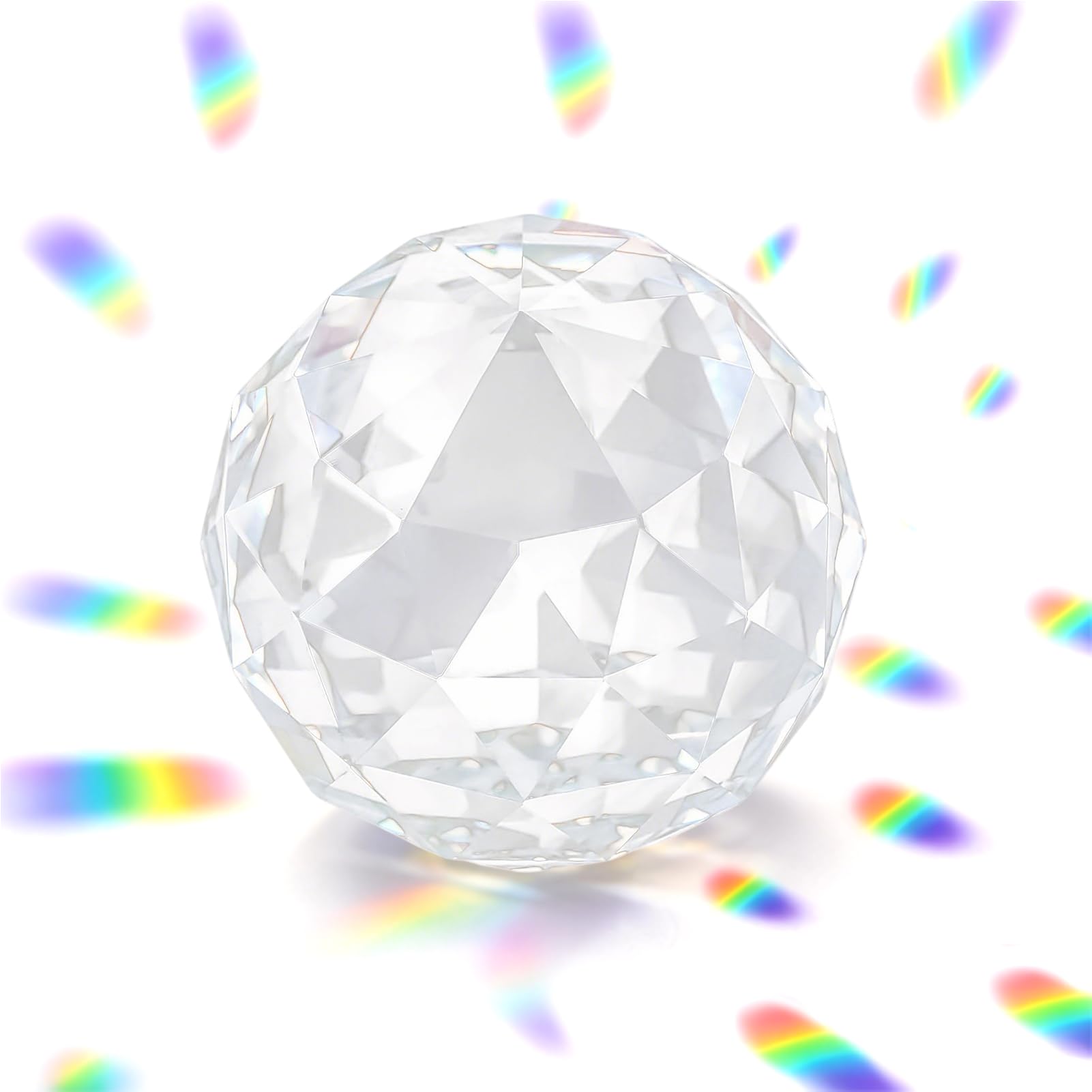 Boule de Cristal 80mm, Boule de Verre Clair Prismes pour Feng Shui, Divination, Décoration de Mariage ou Maison