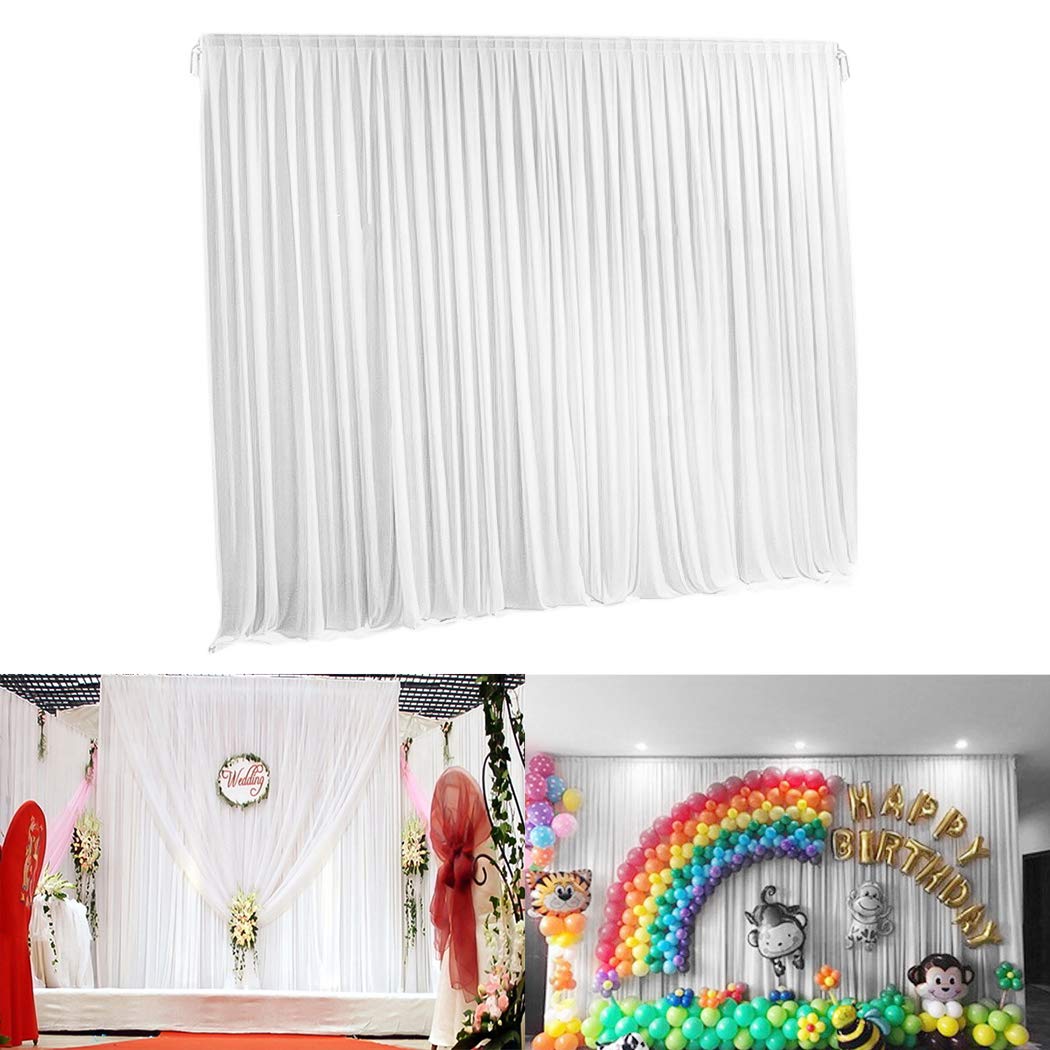 Voilage Blanc Mariage Champêtre: 3x3m Toile de Fond en Tissu Blanche Rideau Blanc Photo Studio Photographie Décoration pour Réception Mariage Anniversaire Noël