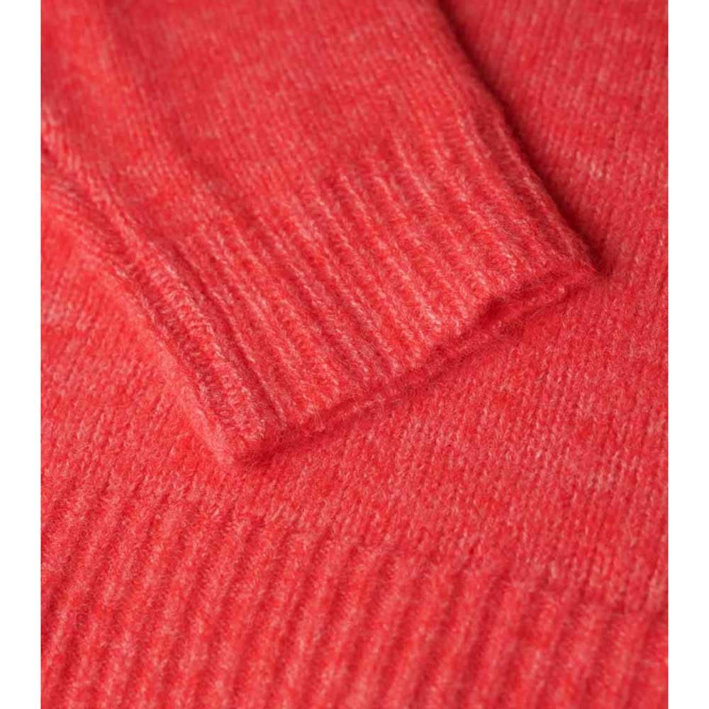 Superdry Damen Pullover mit V-Ausschnitt in Übergröße Korallenrot Twist 38