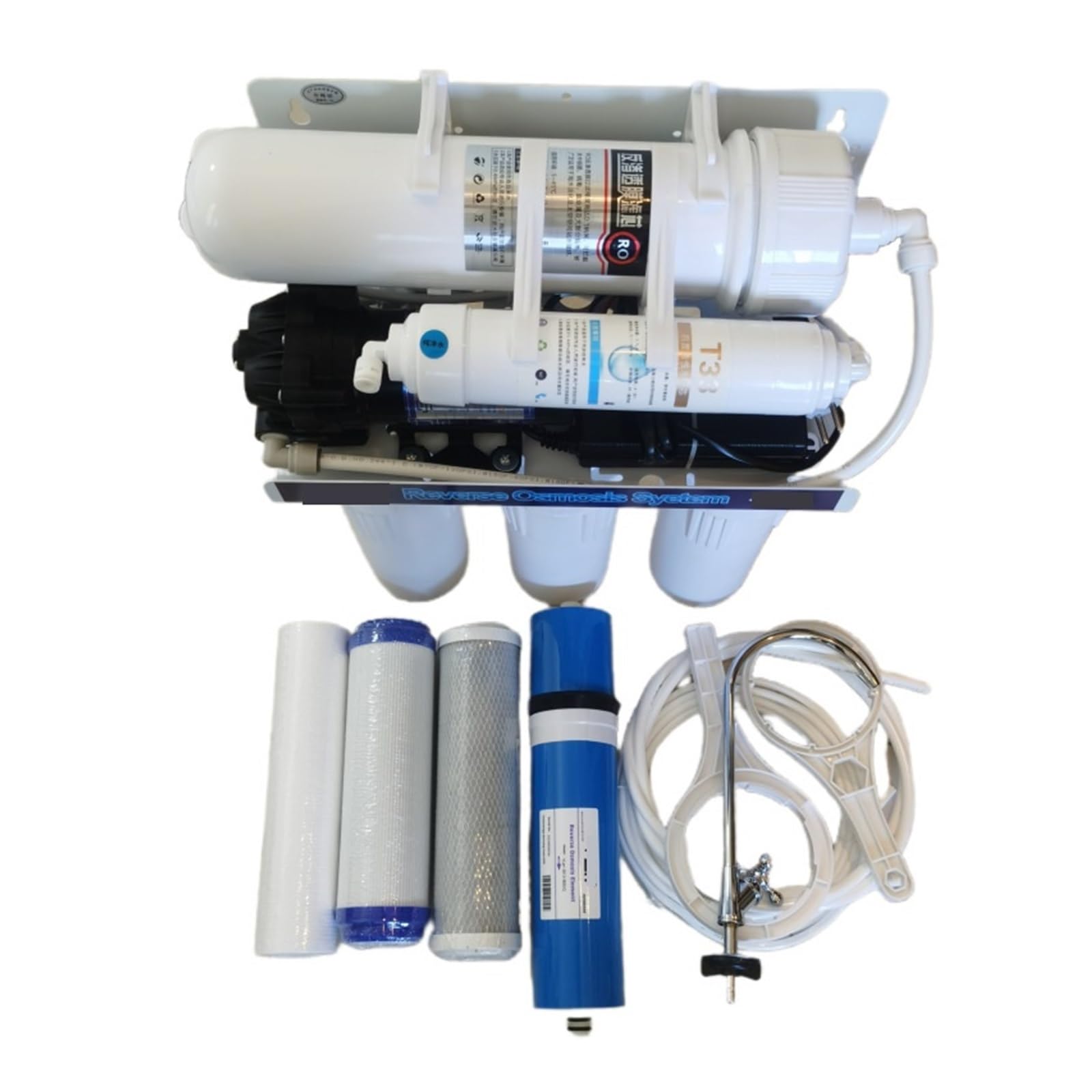 Filtre Sous Evier, Système de filtrage du système d'osmose inverse RO de filtrage de niveau 5 de 800 Gpd, purificateur d'eau du système de filtre d'aquarium 3013-800G