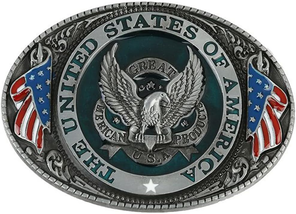 Belt Buckle for Men Simple Western Cowboy Belt Buckle for Women American Flag Eagle