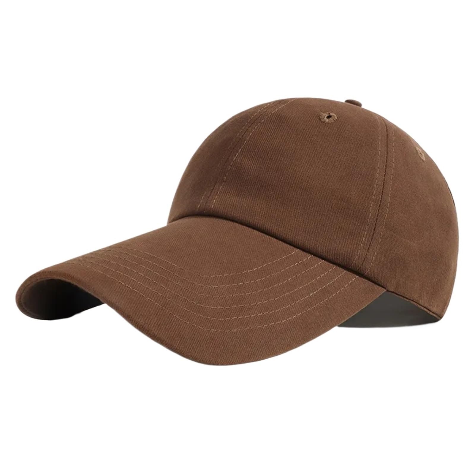 ENWWCH Baseball Cap Ajustable Extra Long Bill Brim Baseball Cap Men Women Cotton Visor Hat For Outdoor(Light brown)