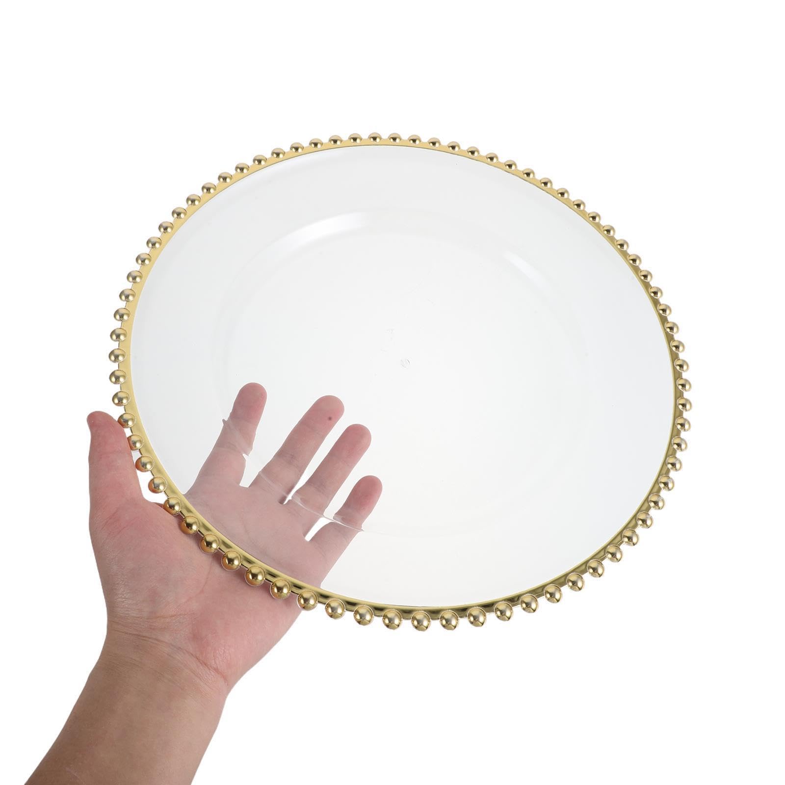 Lot de 6 Assiettes Décoratives Rondes en Plastique Transparent Ps Pet, Empilables et Résistantes, pour Fête et Anniversaire