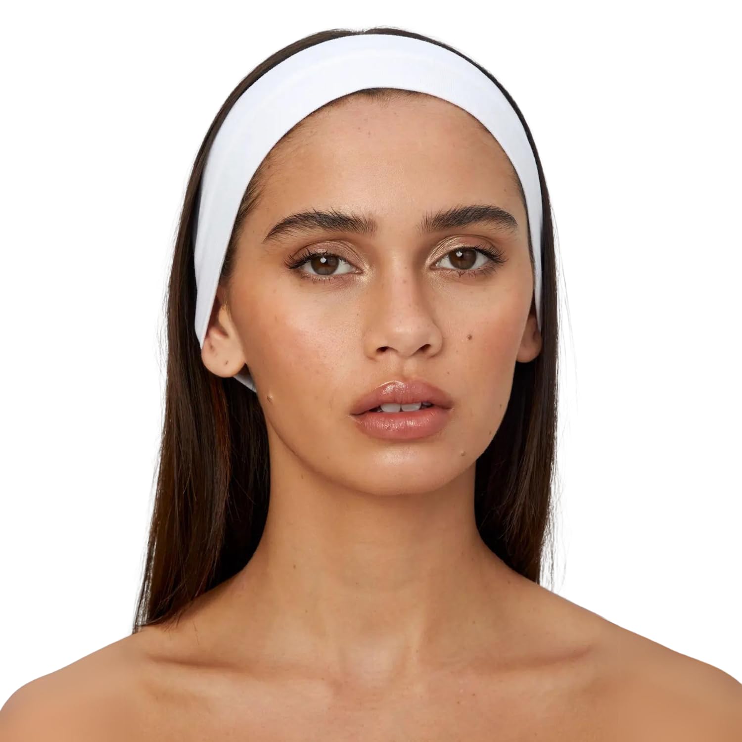 SALVIA DIONE Saç Bandı - Elastik Kaymaz İnce Esnek Pamuk Emici Kadın Saç Bandı Bandana, Unisex Spa Koşu Dans Yoga Pilates Bisiklet Fitness Saç Ter Bandı Kafabandı (Beyaz, Standart)