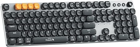 ProtoArc Bluetooth Mechanical Keyboard for Office, MECH K300 Wireless Tactile Quiet Comfortable Keyboard with Backlit Keys, 2.4G/USB-C/Bluetooth