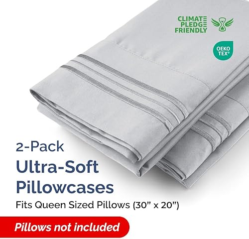 Miniatura 2 de Juego de 2 fundas de almohada Queen  Fundas de almohada suaves de calidad de hotel  Ropa de cama cómoda para mujeres, hombres, niños y adolescentes