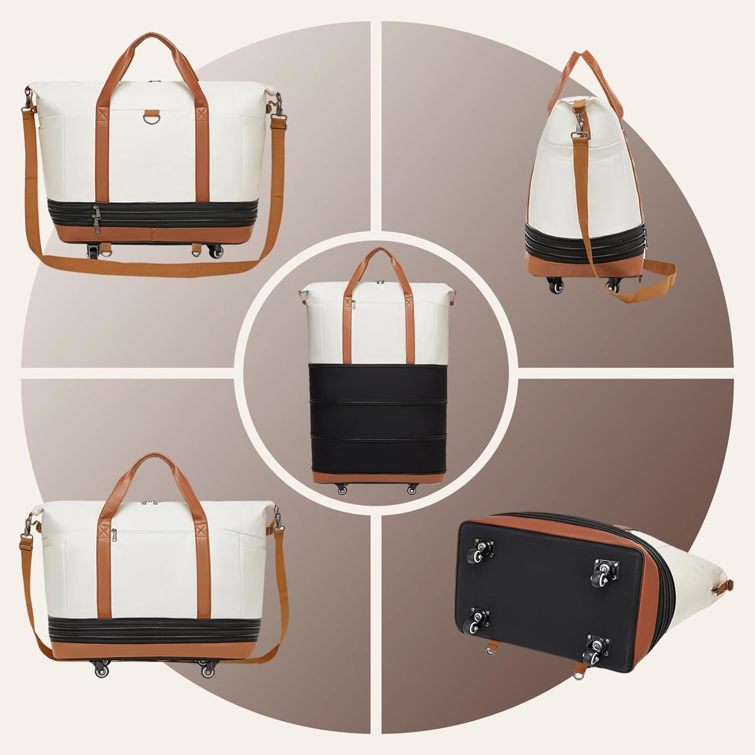 seyfocnia Travel Duffle Bag with Wheels Expandable, Foldable Duffle Bags for Travel Duffel Bag with Wheels and Handle Rolling Duffel Bag Collapsible Carry-On Luggage Weekend Overnight Bags-Black - Image 7