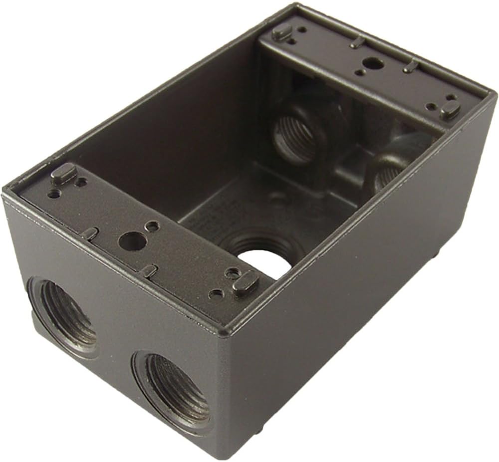 Greenfield Made in The U.S.A. B25BRS Series Weatherproof Electrical Outlet Box, Bronze