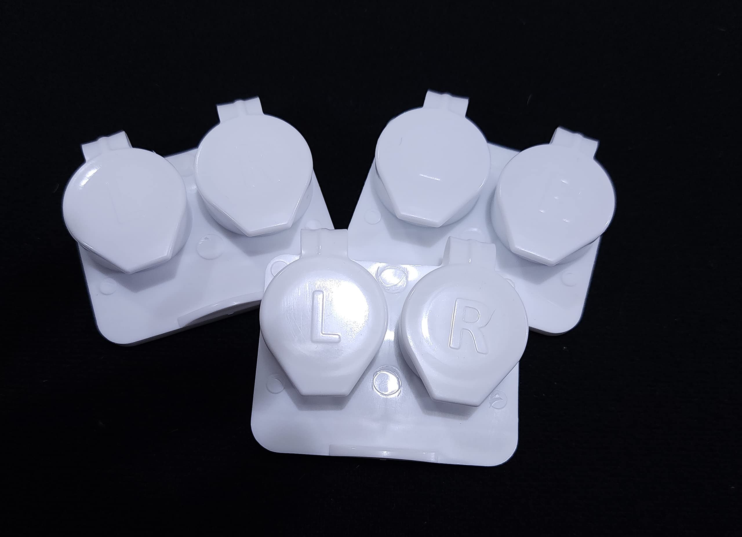 London Health Products USA Made Contact Lens Storage Pods - Case - Flip Lids (White, 3)
