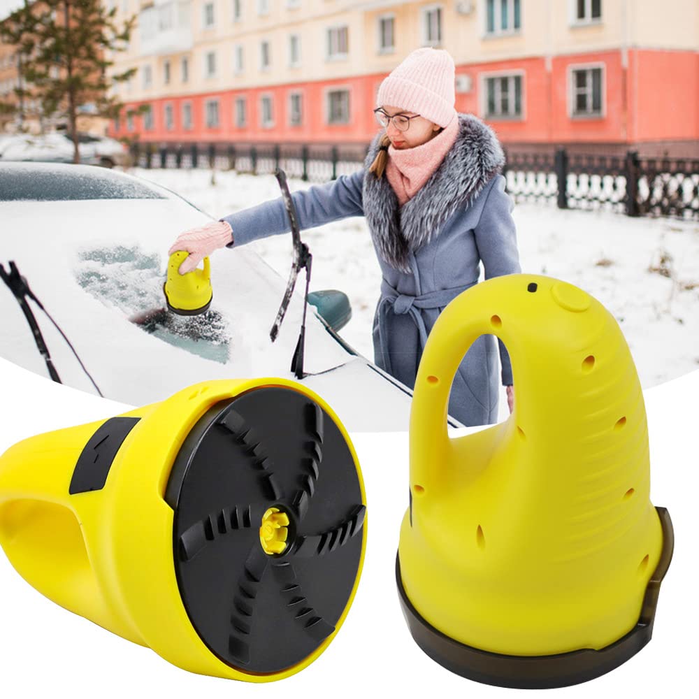 Siqi Raschietto per Il Ghiaccio Elettrico Raschietto per la Neve Elettrico USB Raschietto per Il Ghiaccio Ricaricabile per finestrino dell'auto Parabrezza Rimozione della Neve Deicer-Yellow
