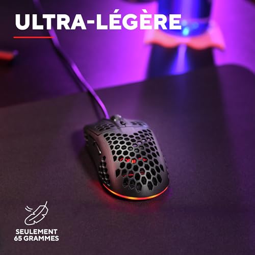 GXTrust Helox Souris Gaming Filaire Ultralégère 65g, Noir