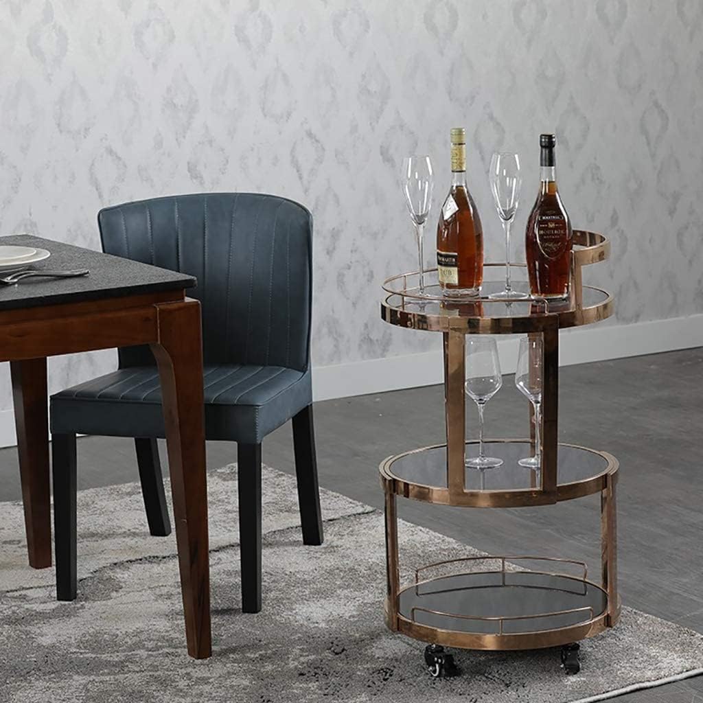 Bar Cart, Home Bar Hotel Serving Cart Wine Cart - Kitchen Storage Trolley Kitchen Trolley Cart 3 Tier Bar Cart Drinks Trolley,Kitchen Serving Trolley Storage with Wheel,Tea Cart