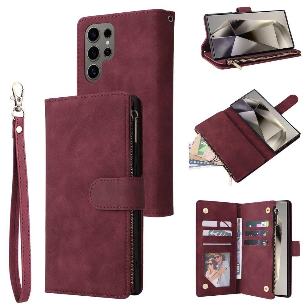 Étui cuir Samsung Galaxy S25 Edge bordeaux idéal pour vos déplacements professionnels et sorties - 8