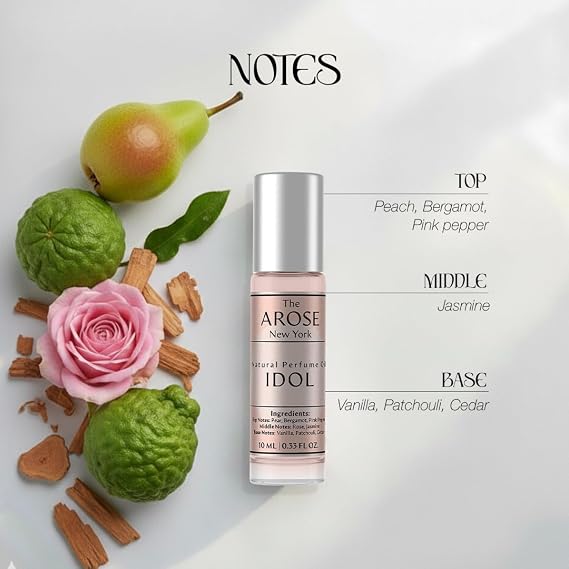 Idol Perfume Oil for Women, Inspired by Idole, Arose New York, 10ml x2 | Inspired by Idole, a set of two. A long-lasting rose and vanilla scent for everyday wear and gifting. Two 10 ml bottles.