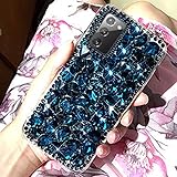 Uposao Kompatibel mit Samsung Galaxy Note 20 Hülle Strass Silikon Glitzer Hülle Bling Glänzend Kristall Diamant Mädchen Frauen Handyhülle TPU Silikon Hülle Crystal Case Tasche,Blau