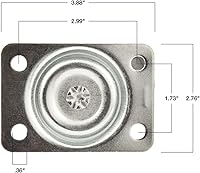 Vista 4 de Titan Casters by Waxman 4323399N - Rueda de goma resistente con placa superior giratoria, capacidad de carga de 175 libras, 2-1/2 pulgadas, cromada