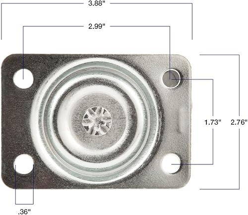 Miniatura 4 de SOFTTOUCH Rueda giratoria de goma resistente con placa superior giratoria, 2-12 pulgadas, capacidad de carga de 175 libras