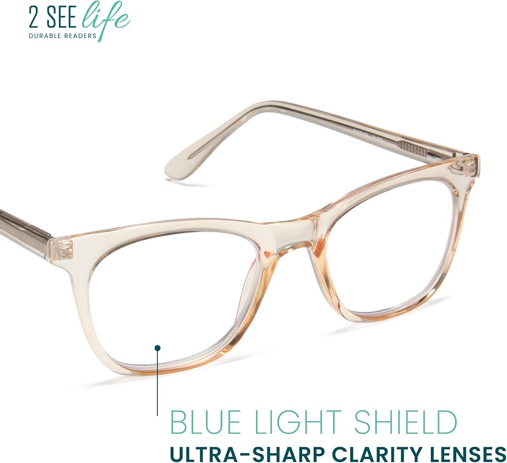 Amazon.com: Clear Peach Premium Reading Glasses for Men & Women