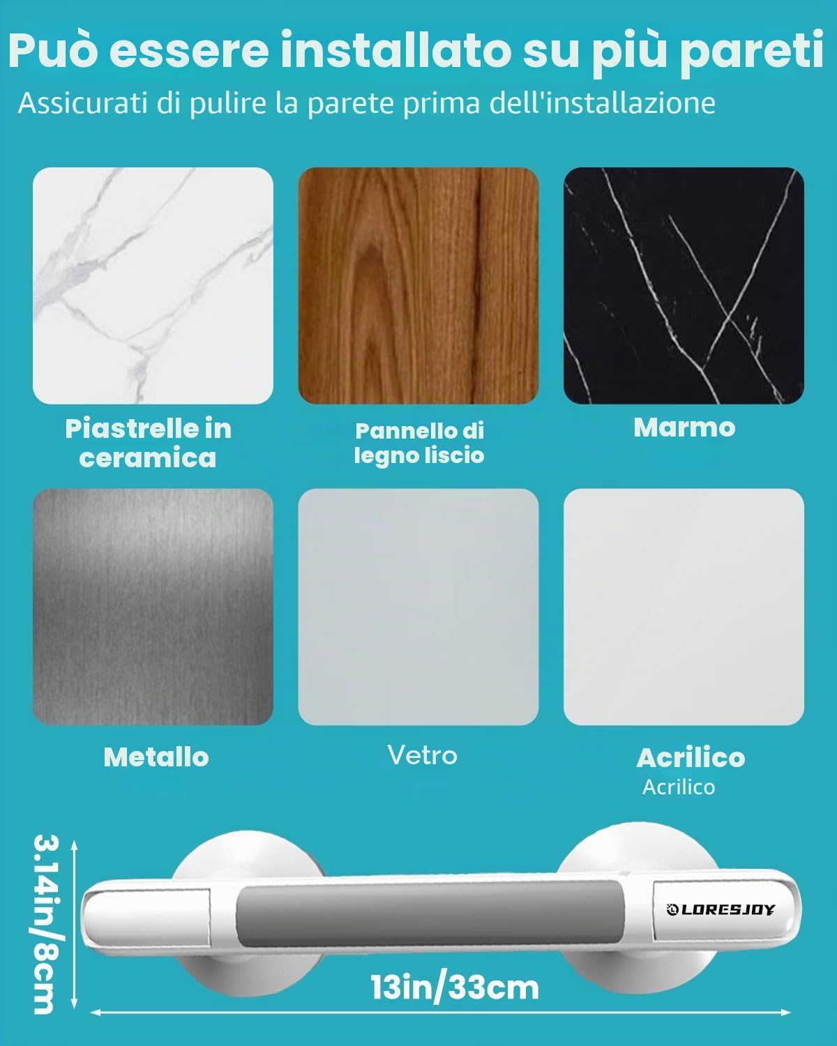 Maniglia Doccia Anziani, Maniglia Doccia per Bagno, Maniglia Ventosa per Doccia, Rimovibile Maniglioni Bagno per Anziani,Senza Foratura,Maniglia Ventosa per Anziani (2pcs)