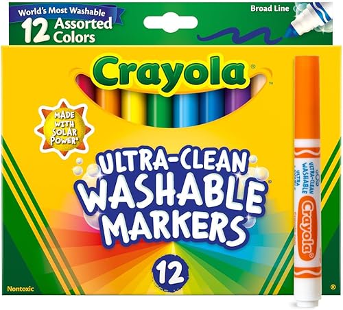 Miniatura 2 de Crayola Marcadores de línea ancha (12 unidades), marcadores lavables para niños, surtidos, esenciales para el regreso a clases, imprescindibles para