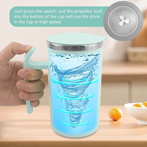 Miniatura 6 de Taza de café autoagitable, taza de café eléctrica automezclable, taza magnética automática portátil de acero inoxidable para café en polvo, leche,