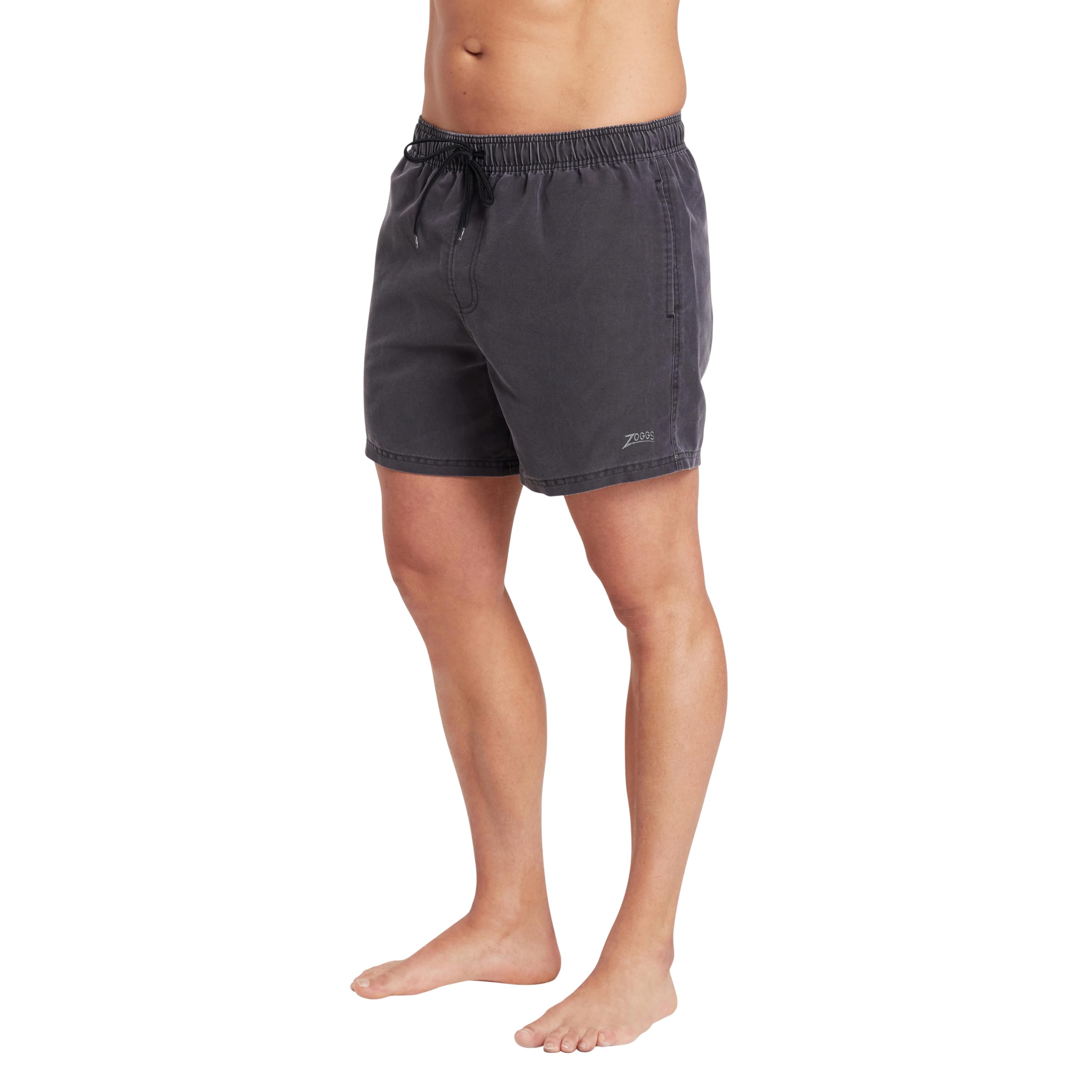 Zoggs Mens Ecodura (Enzyme Washed Short) Mosman Washed 15" Shorts, Charcoal, XL