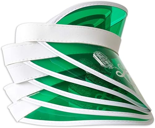 Miniatura 6 de Yuanhe Sombrero de viseras de póquer verde Paquete de 5 sombreros de disfraz de Las Vegas, decoración de fiesta temática de casino, ideal para