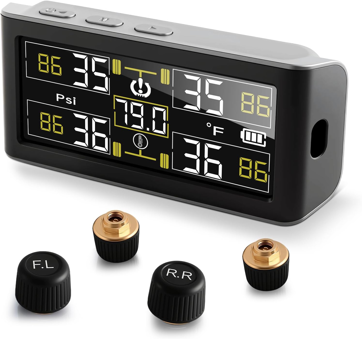 Tire Pressure Monitoring System, RV Tire Pressure Monitoring System With Enhance 4 Sensors 0-87Psi 100FT Auto ON/OFF &Voice Prompt 6 Alarm Modes Tpms Tire Pressure Monitor for Rv/Trailer/Truck/Sedan