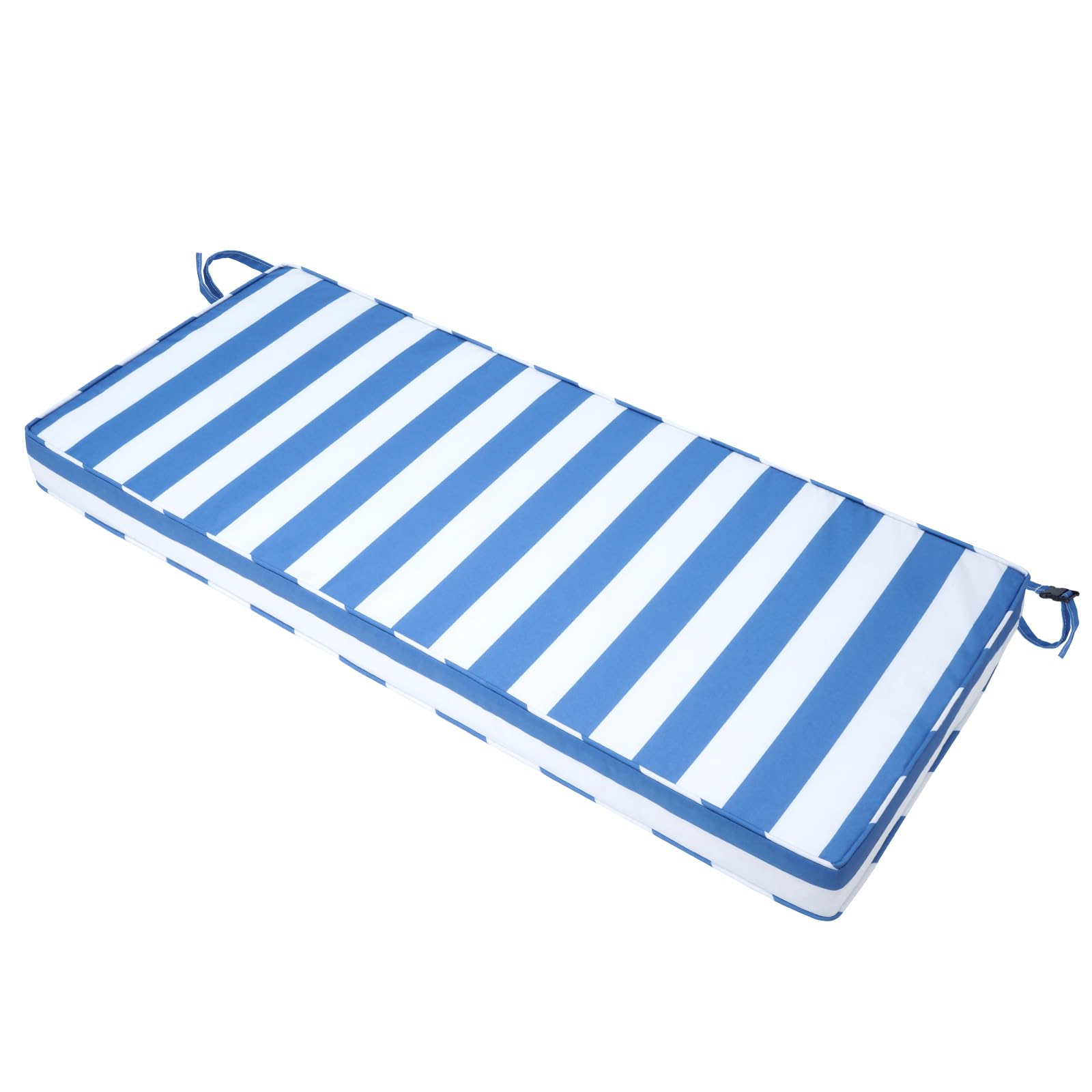 Outdoor Bench Cushion 48x18x3 Inch with Ties, Thick Waterproof Porch Swing Cushions for Patio Furniture Chair Pad, Seat Sofa Garden Replacement Cushion Sponge Filling (Blue&white Stripes, 48x18)-image-33