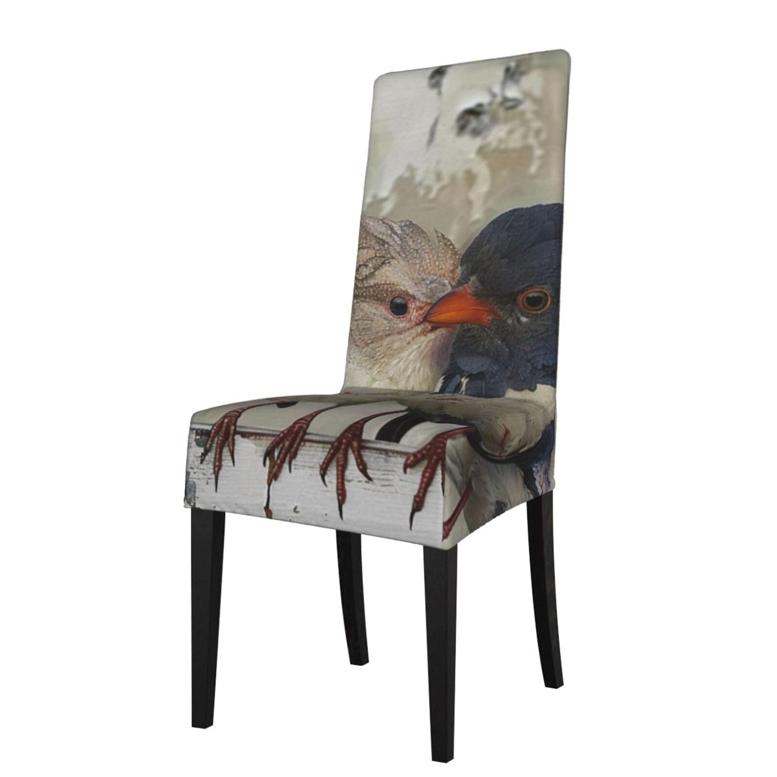 WPKJU Four Birds Print Dining Chair Covers Removable Chair Seat Covers Decorative for Kitchen & Bar Stools