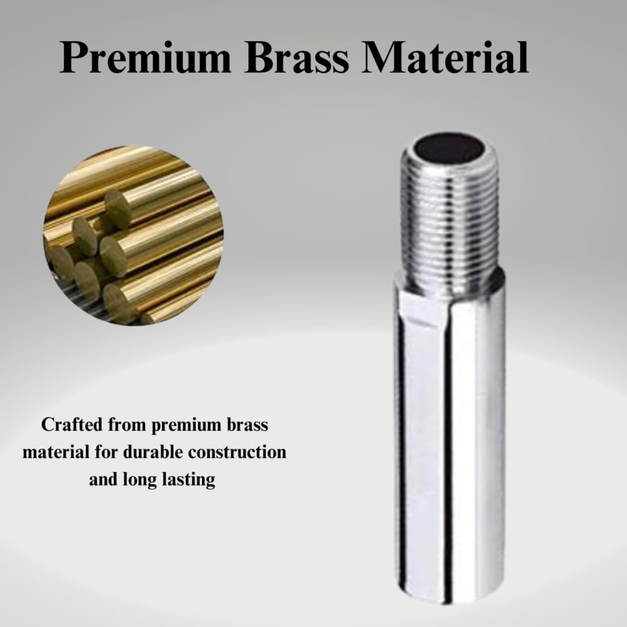 NEW WARE CP Brass Extension Nipple 2 Inch Chrome Finish Corrosion Resistant Pipe Fitting Tap Cock and Pipe Joiner for Plumbing Systems Pack of 6 4