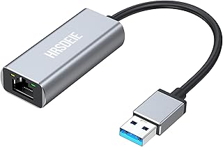 HRSDEIE USB Ethernet Adapter, USB 3.0 to RJ45 Wired 1000Mbps Gigabit LAN Network Adapter Compatible with MacBook Pro, ipad Air, Surface Pro, Windows 11/9/8/Vist/XP, Mac, Linux (Aluminum Driver Free)