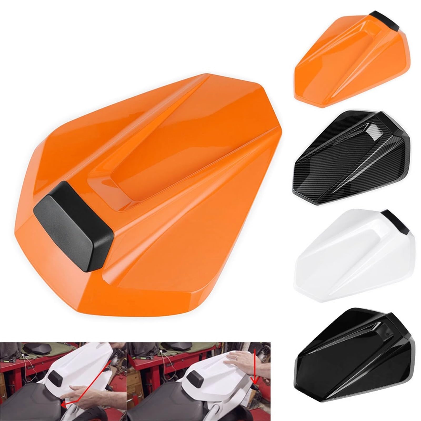 Fairing Cowl Fit Für K-TM DUKE 390 125 250 2017-2023 Motorrad Hinten Sitz Abdeckung Schwanz Abschnitt Verkleidung Gugel Motorrad Rücksitz Verkleidung(White)