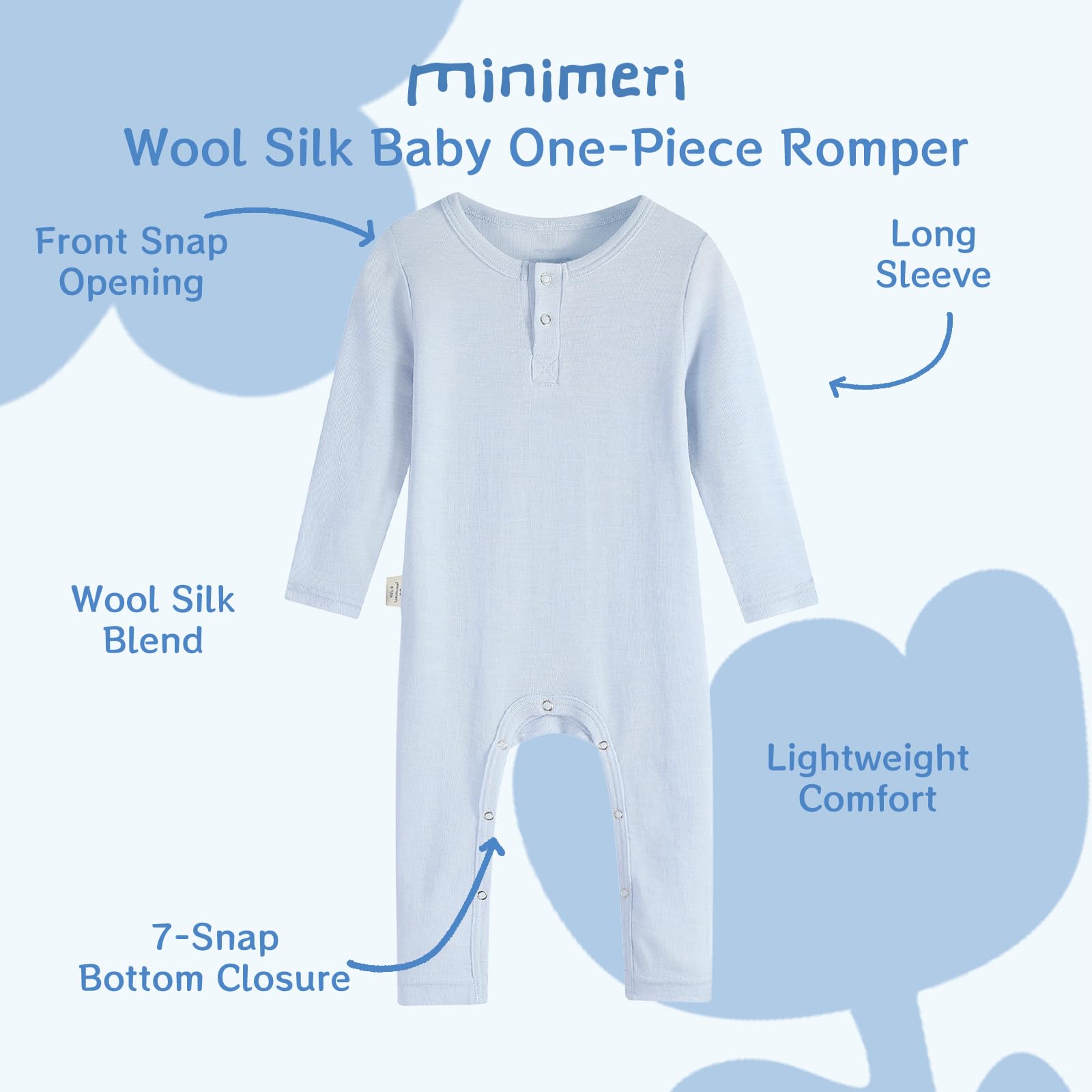 Baby Strampler aus 85% Merinowolle & 15% Seide