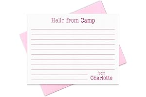 Fairmont & Grove Girls Camp Personalized Stationary Note Card & Envelope Set